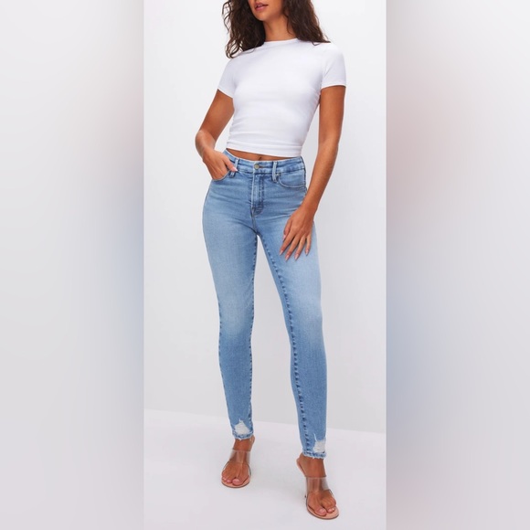 GOOD AMERICAN Soft-Tech Good Leg Skinny Jeans Indigo 506 Size 10/30 - Picture 2 of 8